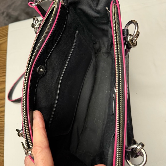 Coach Christie Carryall Satchel Small Black/Pink/White Edging w/Hangtag - Picture 10 of 13